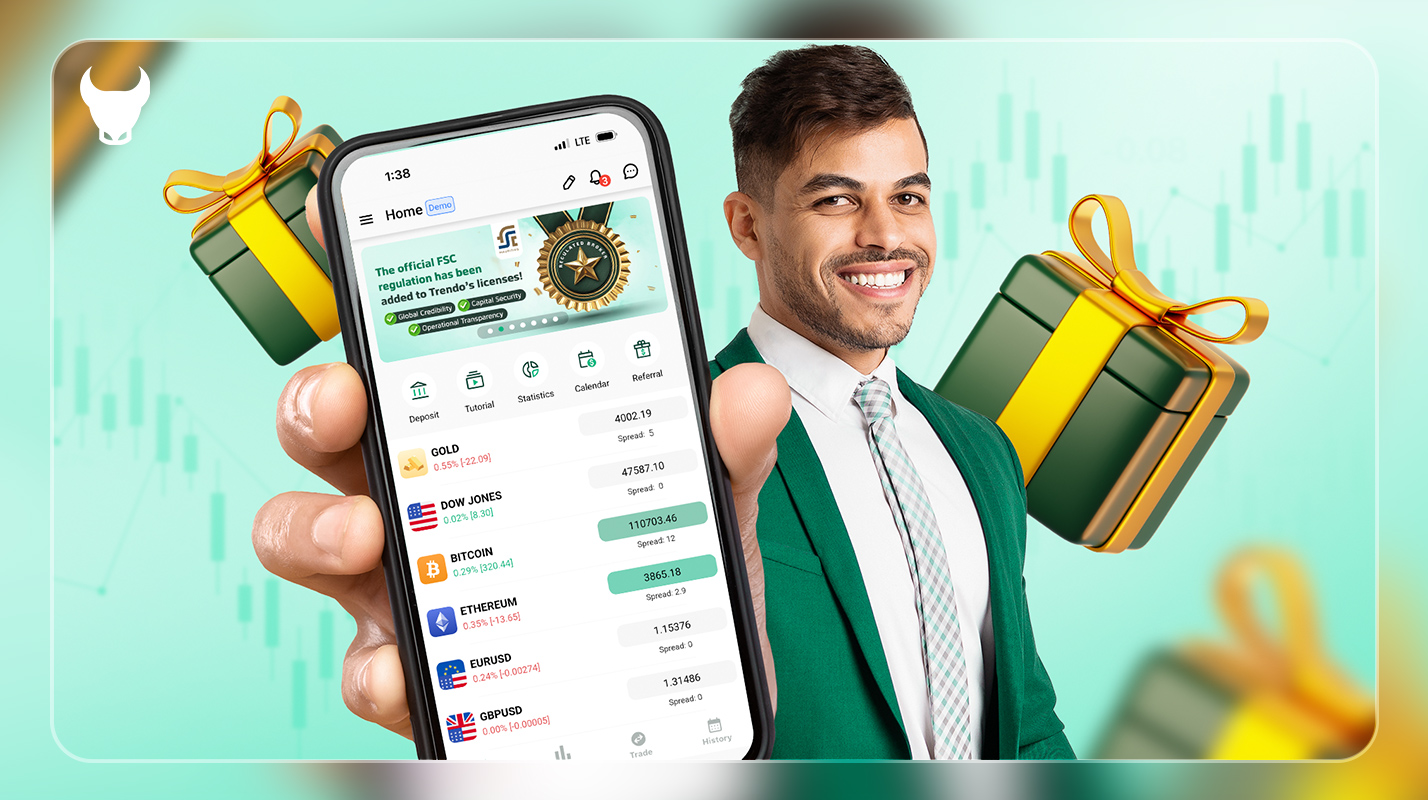 Inscrivez-vous chez Trendo Broker et obtenez un bonus gratuit de 100 $